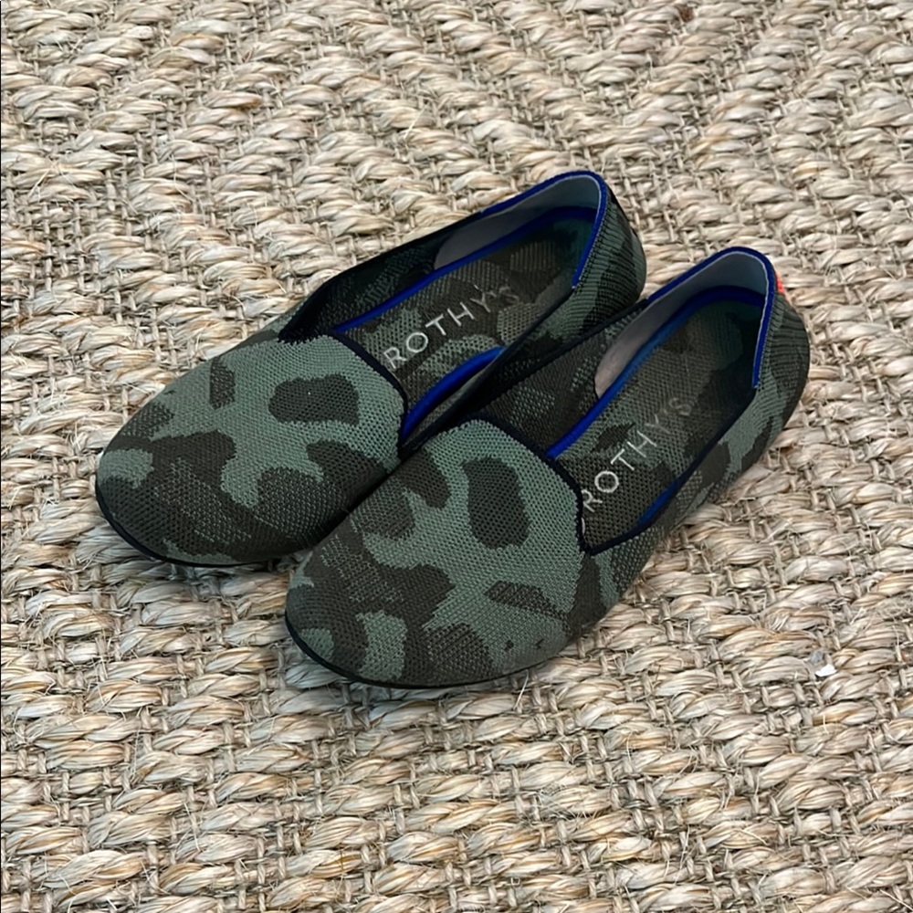 Rothy's Green and Black Camouflage Flats